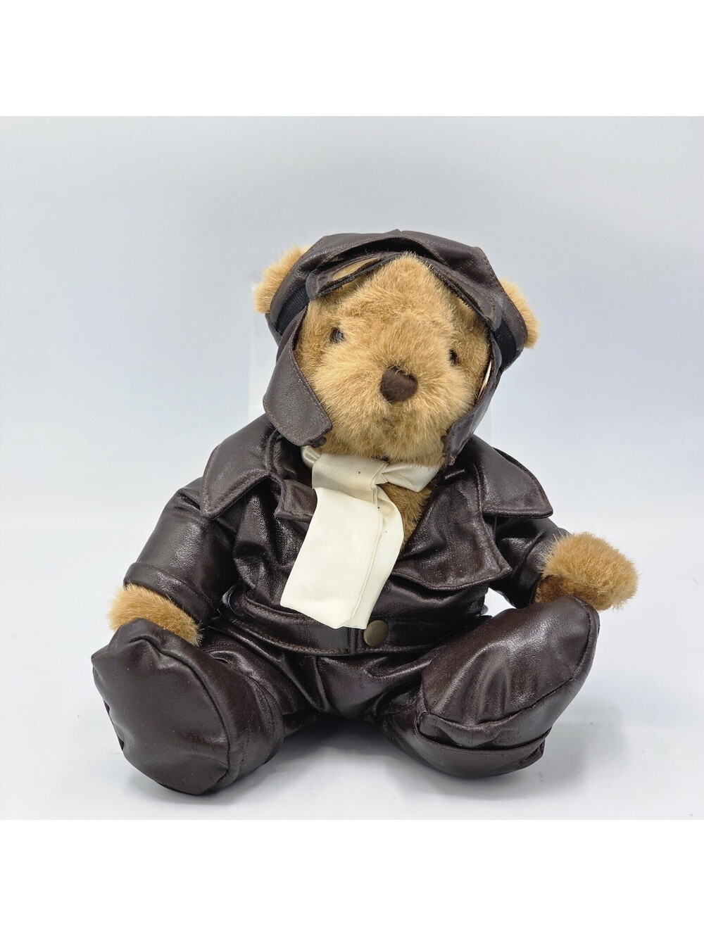 Russ Berrie Baron Aviator Teddy Bear Pilot Outfit Plush 9" Vintage Stuffed Toy